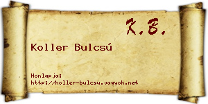 Koller Bulcsú névjegykártya